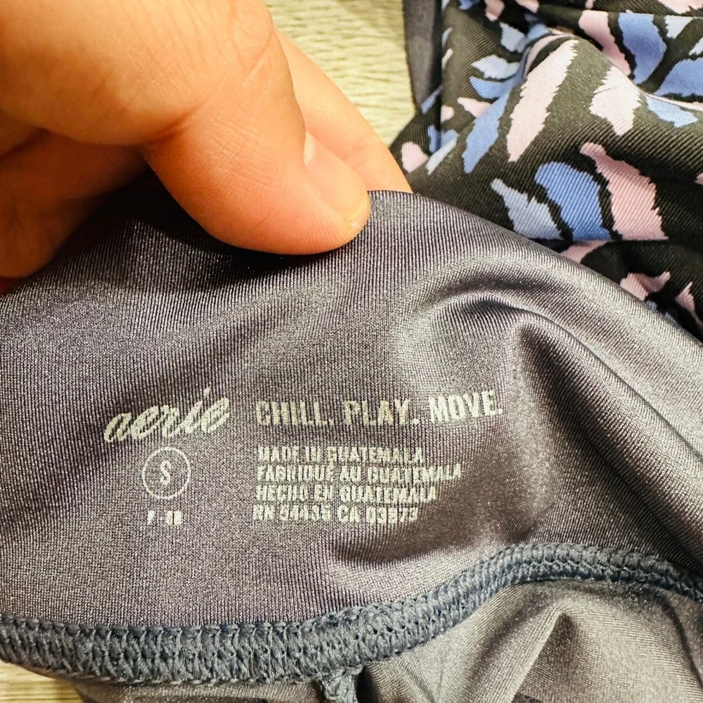 Aerie Leggings Bundle Womens Small Gray Crossover Geometric Ankle Cutout 2 Pack